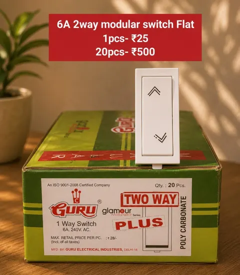 6A 2 Way Modular Switch Flat — Switches