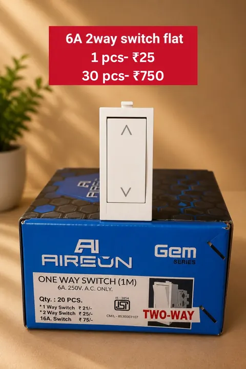 6A 2 Way Switch Flat — Switches